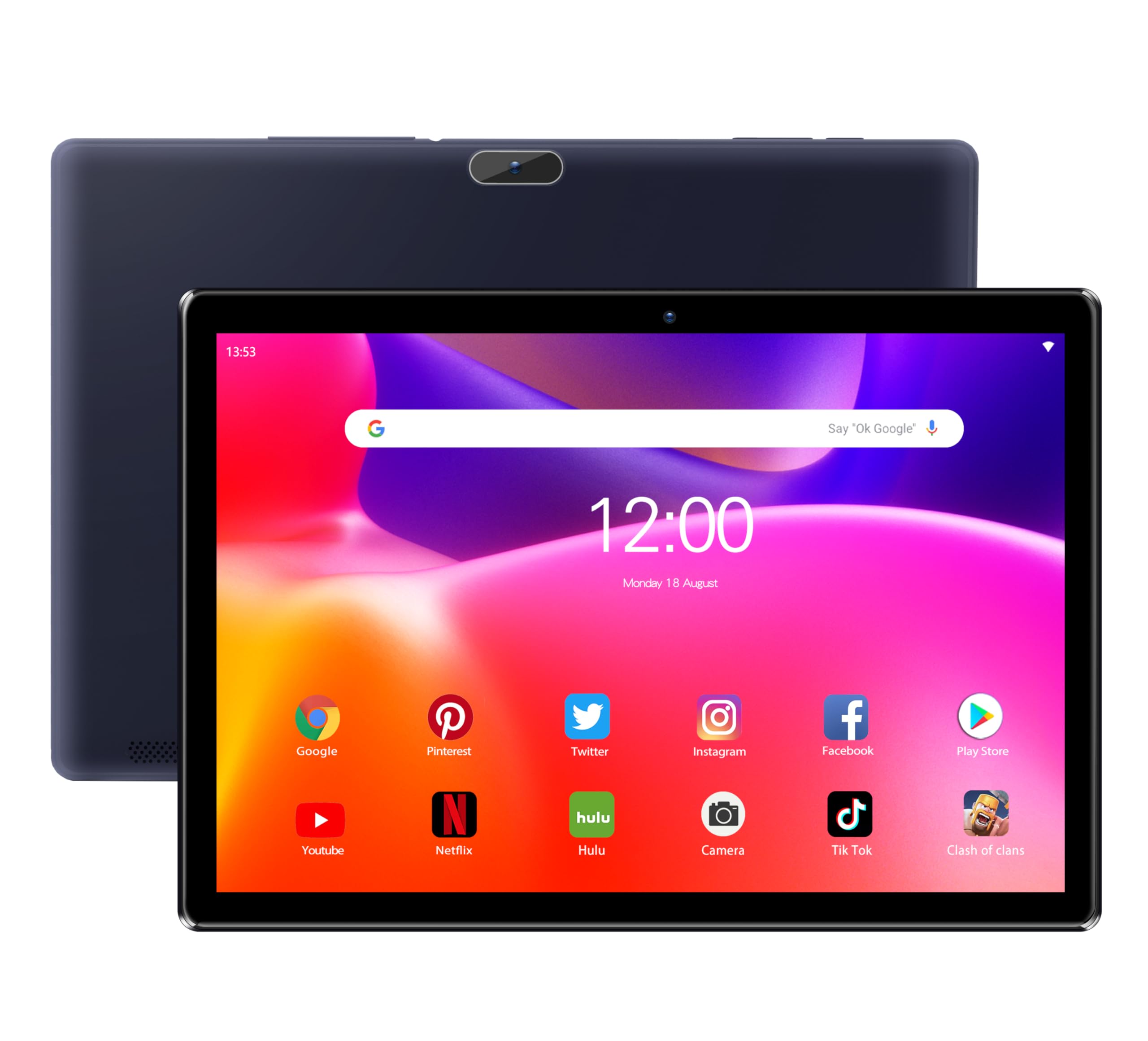 PRITOM 10inch Android Phone Tablet with SIM Card Slot, 64GB ROM